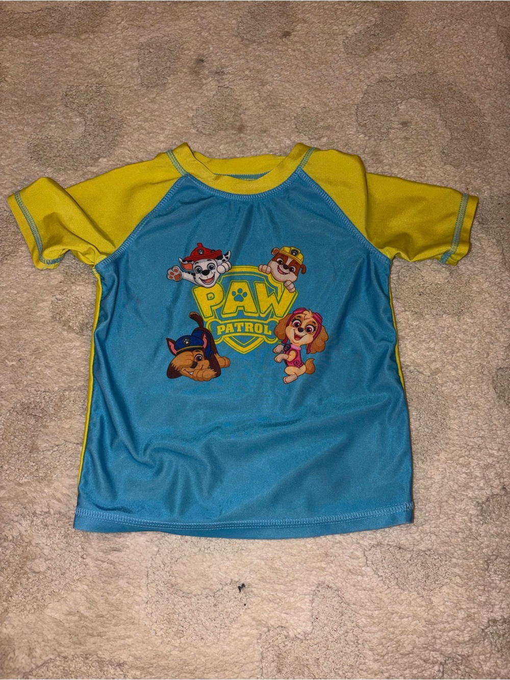 Paw Patrol Kids Blue and Yellow Swim Shirt